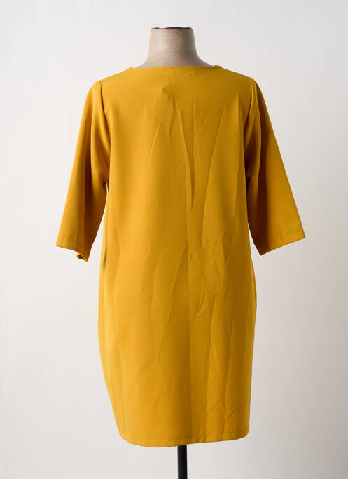 Robe mi-longue manches 3/4 manches 3/4 jaune LILI LA TIGRESSE femme
