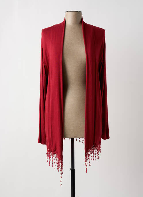 Gilet manches longues rouge EGO pour femme