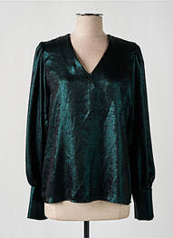 Blouse poignets boutonnés avec fente manches longues vert CHARMING GIRL BY SILIA femme