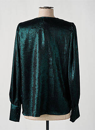 Blouse poignets boutonnés avec fente manches longues vert CHARMING GIRL BY SILIA femme