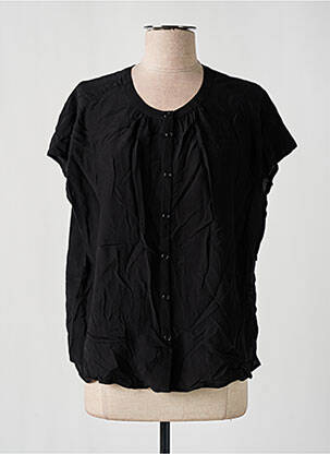 Chemisier manches courtes manches courtes noir BRUNO SAINT HILAIRE femme