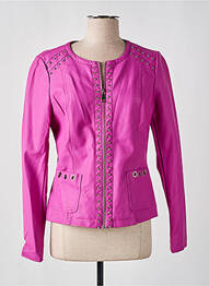 Veste simili cuir poches rose ESCANDELLE femme