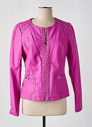 Veste simili cuir poches rose ESCANDELLE femme