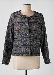 Veste chic col rond bleu BRUNO SAINT HILAIRE femme