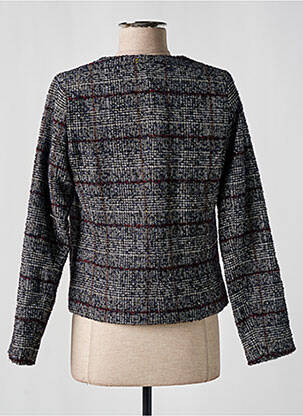 Veste chic col rond bleu BRUNO SAINT HILAIRE femme
