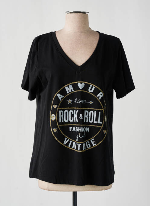 T-shirt noir MADE IN ITALY pour femme