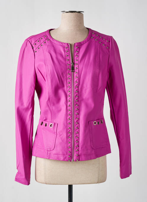 Veste simili cuir rose ESCANDELLE pour femme