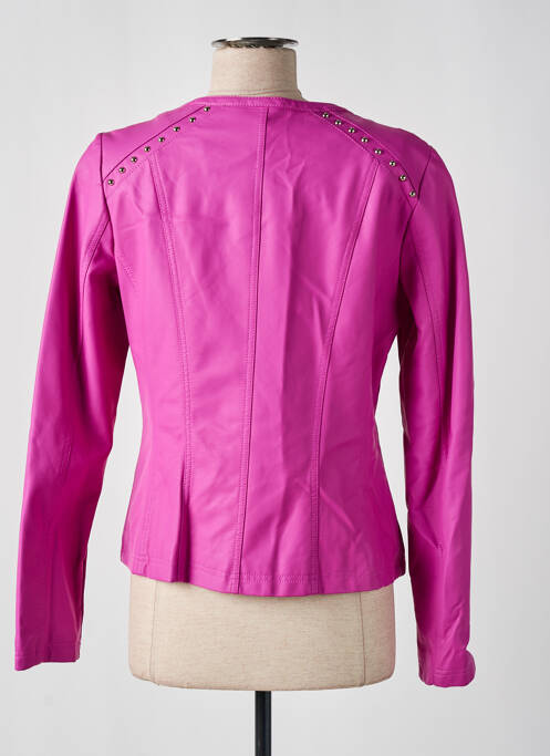 Veste simili cuir rose ESCANDELLE pour femme