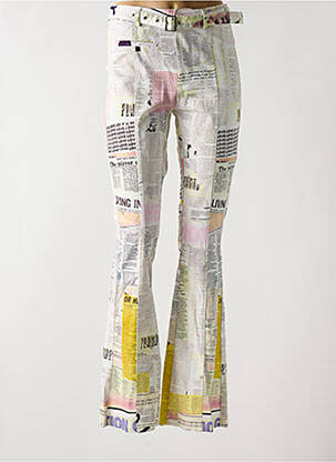 Pantalon flare stretch taille haute blanc DESIGUAL femme