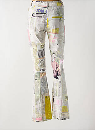 Pantalon flare stretch taille haute blanc DESIGUAL femme
