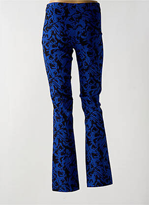 Pantalon droit stretch taille haute bleu DESIGUAL femme