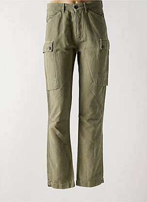Pantalon droit taille à pinces taille haute vert FREEMAN T.PORTER femme