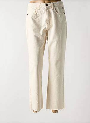 Jeans coupe droite taille haute taille haute beige DESIGUAL femme