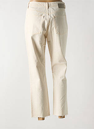 Jeans coupe droite taille haute taille haute beige DESIGUAL femme