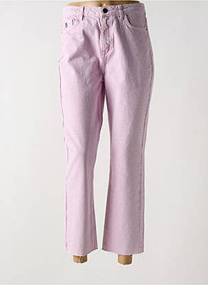 Jeans coupe droite taille haute taille haute violet DESIGUAL femme