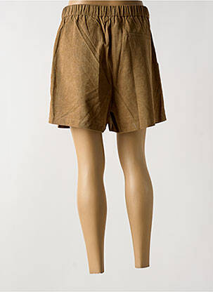 Short fermeture zippée sous rabat boutonné taille haute beige MOLLY BRACKEN femme