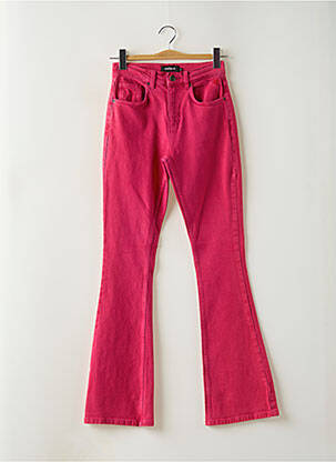 Jean coupe flare stretch taille haute rose DESIGUAL femme