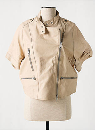 Veste en cuir beige IMPERIAL pour femme