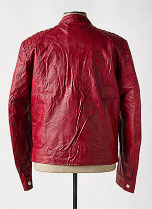 Veste simili cuir effet matière satinée rouge IMPERIAL homme