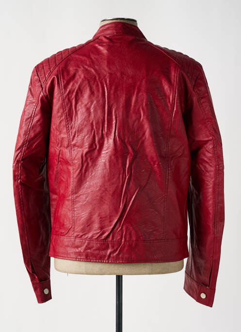 Veste simili cuir coupe cintrée rouge IMPERIAL homme