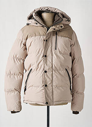 Doudoune poches a capuche beige GARCIA homme