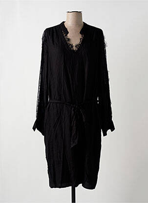 Robe mi-longue manches longues manches longues noir FREEMAN T.PORTER femme