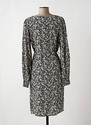 Robe mi-longue imprimé fleurs manches longues noir GARCIA femme
