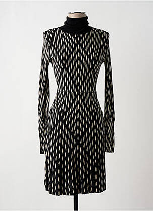 Robe mi-longue manches longues manches longues noir DESIGUAL femme