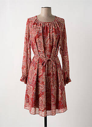 Robe mi-longue coupe fluide manches longues orange MOLLY BRACKEN femme