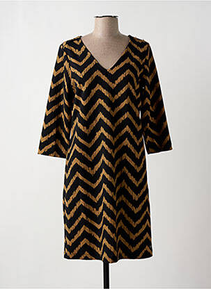 Robe mi-longue manches 3/4 manches 3/4 noir GARCIA femme