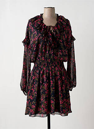 Robe courte coupe fluide manches longues noir DESIGUAL femme