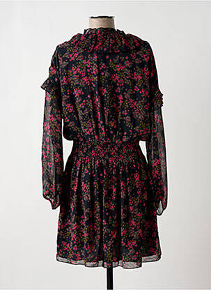 Robe courte coupe fluide manches longues noir DESIGUAL femme