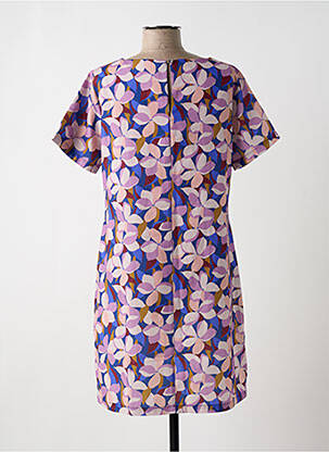 Robe mi-longue imprimé fleurs manches courtes violet MOLLY BRACKEN femme