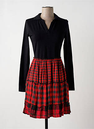 Robe mi-longue manches longues manches longues noir DESIGUAL femme