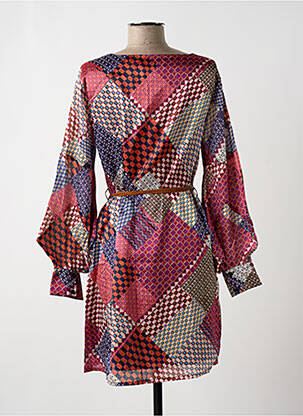 Robe courte coupe fluide manches longues violet MOLLY BRACKEN femme