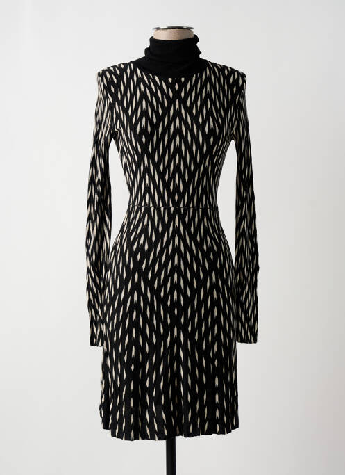 Robe mi-longue manches longues manches longues noir DESIGUAL femme
