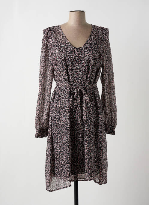 Robe mi-longue coupe fluide manches longues noir GARCIA femme
