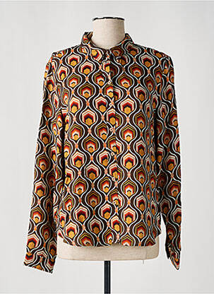 Chemisier imprimé fantaisie manches longues marron FREEMAN T.PORTER femme