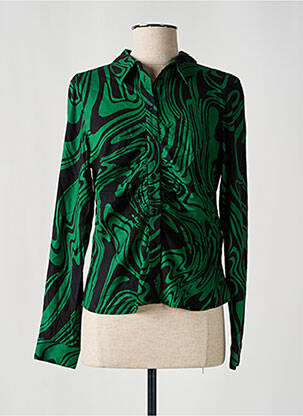 Chemisier coupe cintrée manches longues vert DESIGUAL femme