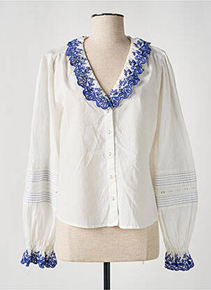 Chemisier coupe droite manches longues blanc SCOTCH & SODA femme