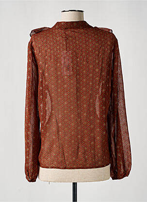Blouse légère et transparente manches longues marron MOLLY BRACKEN femme