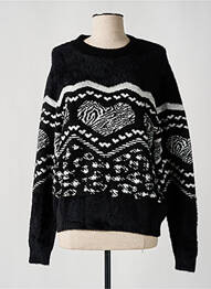 Pull col rond manches longues noir DESIGUAL femme