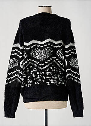 Pull col rond manches longues noir DESIGUAL femme