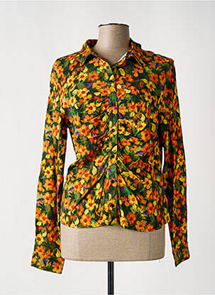 Chemisier coupe cintrée manches longues jaune DESIGUAL femme