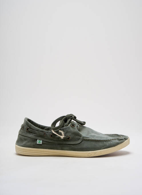 Chaussures bâteau vert NATURAL WORLD pour homme