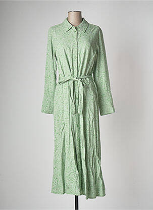 Robe longue manches longues manches longues vert CREAM femme