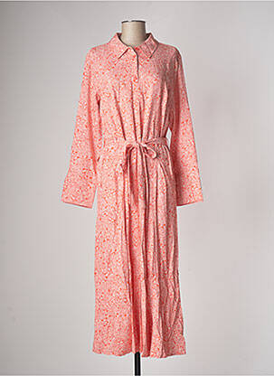 Robe longue manches longues manches longues orange CREAM femme
