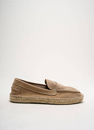 Espadrilles nubuck bout rond beige NATURAL WORLD homme