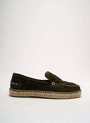 Espadrilles nubuck bout rond vert NATURAL WORLD homme