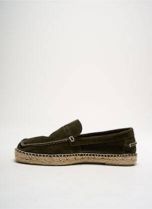 Espadrilles nubuck bout rond vert NATURAL WORLD homme